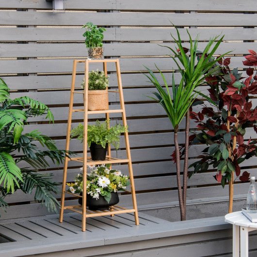  - 4 - Potted Bamboo Tall Plant Holder Stand - Outdoor Style Company