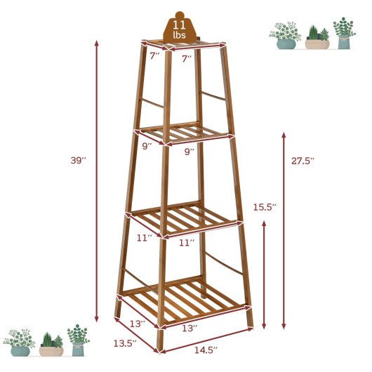  - 4 - Potted Bamboo Tall Plant Holder Stand - Outdoor Style Company