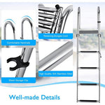  - 4 Step Boat Ladder with Pedal Handrail for Boat Yacht Dock - Outdoor Style Company