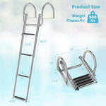  - 4 - Step Pontoon Boat Ladder Folding Swimming Ladder with Curved Handrails - Outdoor Style Company