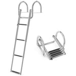  - 4 - Step Pontoon Boat Ladder Folding Swimming Ladder with Curved Handrails - Outdoor Style Company