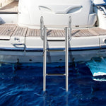  - 4 - Step Pontoon Boat Ladder Folding Swimming Ladder with Curved Handrails - Outdoor Style Company