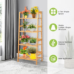  - 4 - Tier Bamboo Plant Rack with Guardrails Stable and Space - Outdoor Style Company