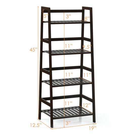  - 4 - Tier Bamboo Plant Rack with Guardrails Stable and Space - Outdoor Style Company