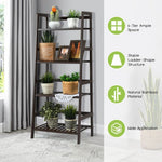  - 4 - Tier Bamboo Plant Rack with Guardrails Stable and Space - Outdoor Style Company