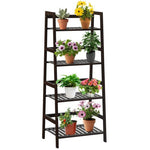  - 4 - Tier Bamboo Plant Rack with Guardrails Stable and Space - Outdoor Style Company