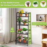  - 4 - Tier Bamboo Plant Rack with Guardrails Stable and Space - Outdoor Style Company