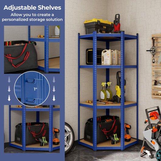  - 4 - Tier Corner Shelving Unit Adjustable Garage Storage Utility Rack for Warehouse - Outdoor Style Company