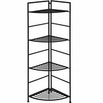  - 4 Tier Folding Metal Shelf Plant Stand Storage Open Shelf Corner Display Rack - Outdoor Style Company