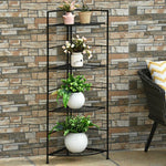  - 4 Tier Folding Metal Shelf Plant Stand Storage Open Shelf Corner Display Rack - Outdoor Style Company