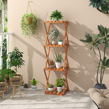  - 4 - Tier Folding Plant Rack and Free Standing Shoe Rack - Outdoor Style Company