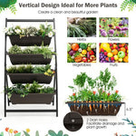  - 4 - Tier Vertical Raised Garden Bed with 4 Containers and Drainage Holes - Outdoor Style Company