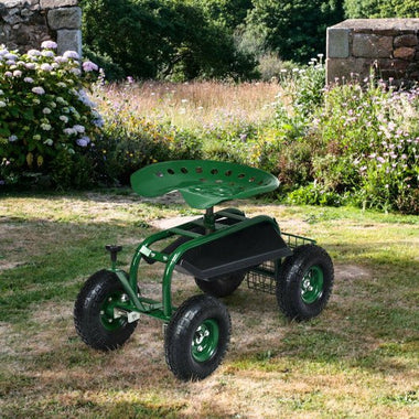  - 4 - Wheel Rolling Garden Cart Work Seat - Outdoor Style Company