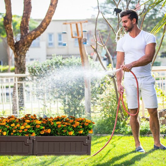  - 4 x 4 Feet Raised Garden Bed Kit Outdoor Planter Box with Open Bottom Design - Outdoor Style Company