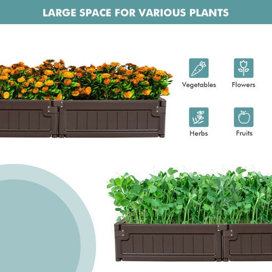  - 4 x 4 Feet Raised Garden Bed Kit Outdoor Planter Box with Open Bottom Design - Outdoor Style Company