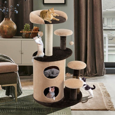  - 40 Inch Cat Tree Tower Multi - Level Activity Tree with 2 - Tier Cat - Hole Condo - Outdoor Style Company