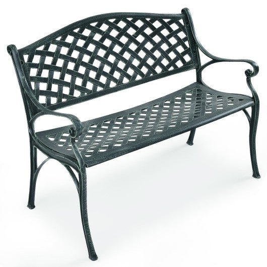  - 40 Inch Outdoor Aluminum Antique Garden Patio Bench - Outdoor Style Company