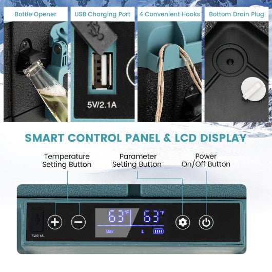  - 40 Quart Car Refrigerator with 12/24V DC and 110 - 240V AC Dual Zone - Outdoor Style Company