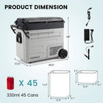  - 40 Quart Car Refrigerator with 12/24V DC and 110 - 240V AC Dual Zone - Outdoor Style Company