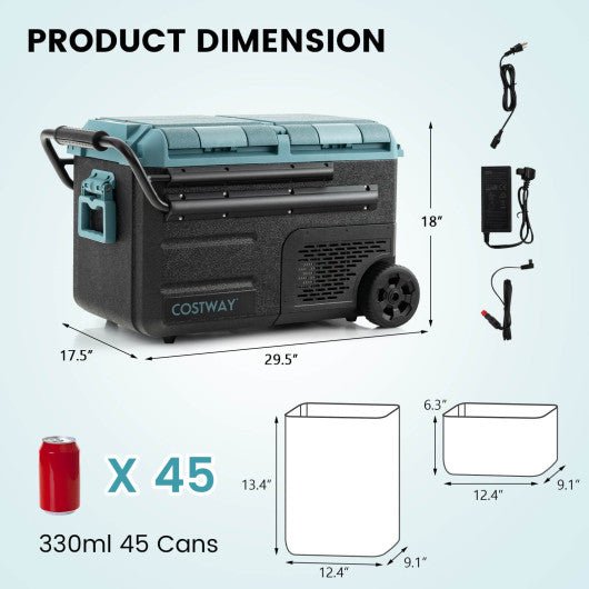  - 40 Quart Car Refrigerator with 12/24V DC and 110 - 240V AC Dual Zone - Outdoor Style Company