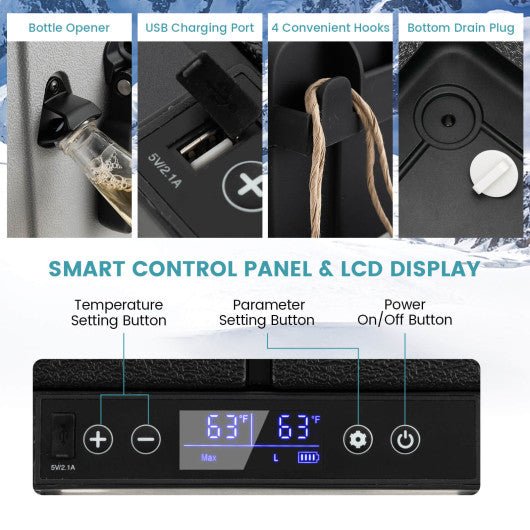  - 40 Quart Car Refrigerator with 12/24V DC and 110 - 240V AC Dual Zone - Outdoor Style Company