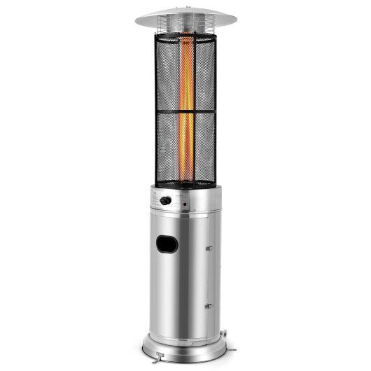  - 40000 BTU Stainless Steel Round Glass Tube Patio Heaters - Outdoor Style Company