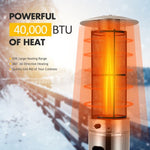  - 40000 BTU Stainless Steel Round Glass Tube Patio Heaters - Outdoor Style Company