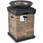  - 40000BTU Outdoor Propane Burning Fire Bowl Column Realistic Look Firepit Heater - Outdoor Style Company