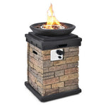  - 40000BTU Outdoor Propane Burning Fire Bowl Column Realistic Look Firepit Heater - Outdoor Style Company