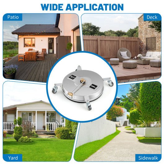  - 4000PSI Pressure Washer Surface Cleaner Stainless Steel with Casters - Outdoor Style Company