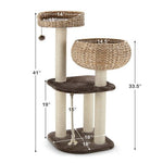  - 41 Inch Rattan Cat Tree with Napping Perch - Outdoor Style Company