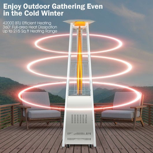  - 42 000 BTU Stainless Steel Pyramid Patio Heater With Wheels - Outdoor Style Company