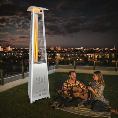  - 42 000 BTU Stainless Steel Pyramid Patio Heater With Wheels - Outdoor Style Company