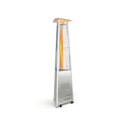  - 42 000 BTU Stainless Steel Pyramid Patio Heater With Wheels - Outdoor Style Company