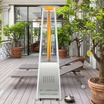  - 42 000 BTU Stainless Steel Pyramid Patio Heater With Wheels - Outdoor Style Company