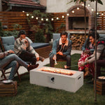  - 42 Inch 50 000 BTU Rectangle Terrazzo Fire Pit Table with PVC Cover - Outdoor Style Company