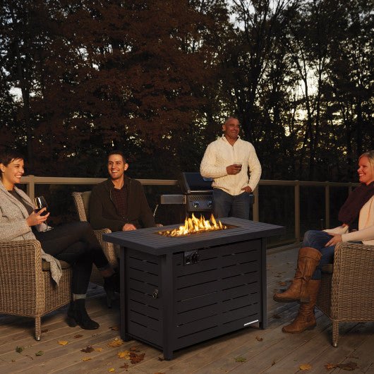  - 42 Inch 60 000 BTU Rectangular Propane Fire Pit Table with Waterproof Cover - Outdoor Style Company