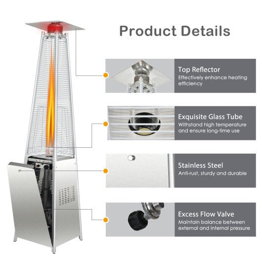  - 42000 BTU Pyramid Patio Heater with Wheels - Outdoor Style Company