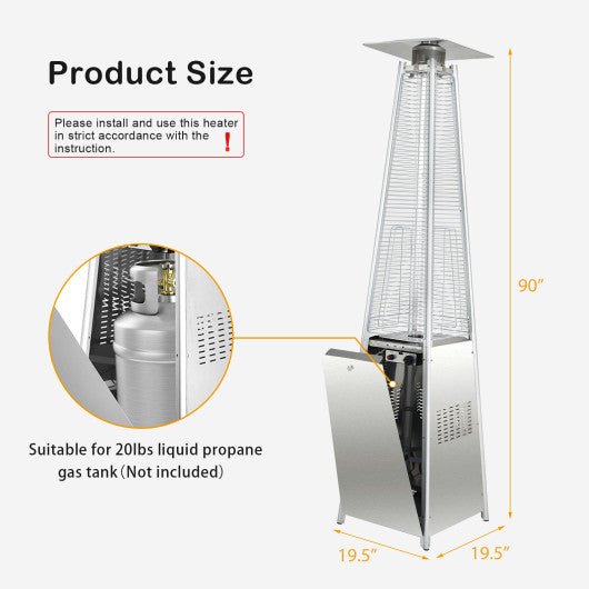  - 42000 BTU Pyramid Patio Heater with Wheels - Outdoor Style Company