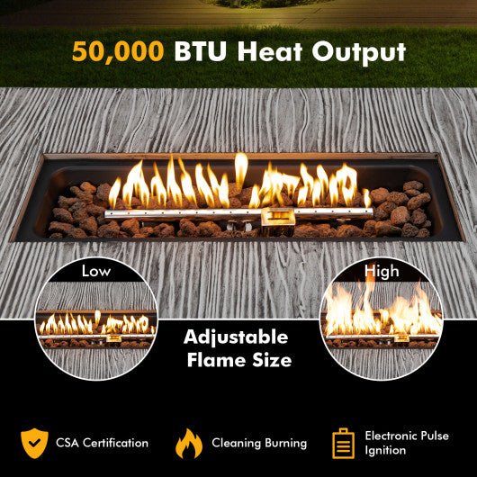  - 43 Inch 50 000 BTU Propane Fire Pit Table with Removable Lid - Outdoor Style Company