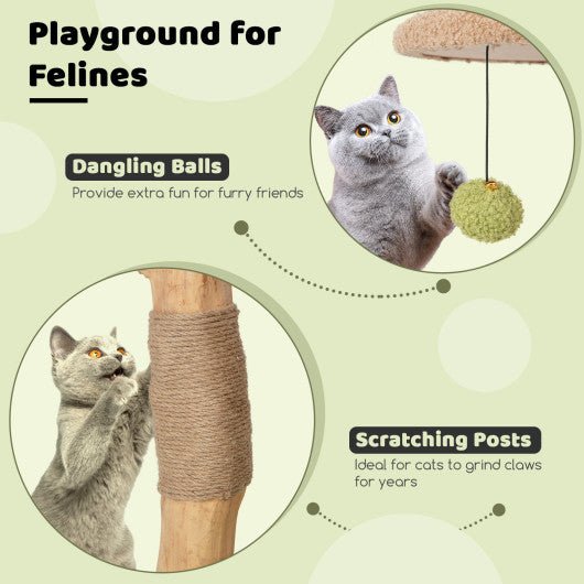  - 43 Inch Wooden Cat Tree with Padded Top Perch - Outdoor Style Company