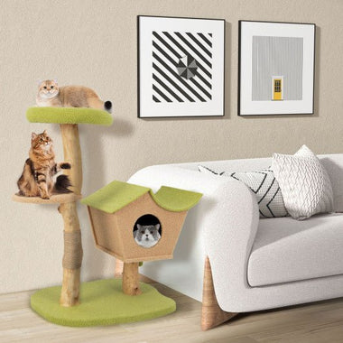  - 43 Inch Wooden Cat Tree with Padded Top Perch - Outdoor Style Company