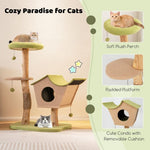  - 43 Inch Wooden Cat Tree with Padded Top Perch - Outdoor Style Company