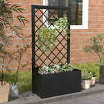  - 44 Inch Metal Raised Garden Bed with Trellis - Outdoor Style Company