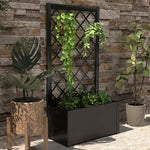  - 44 Inch Metal Raised Garden Bed with Trellis - Outdoor Style Company