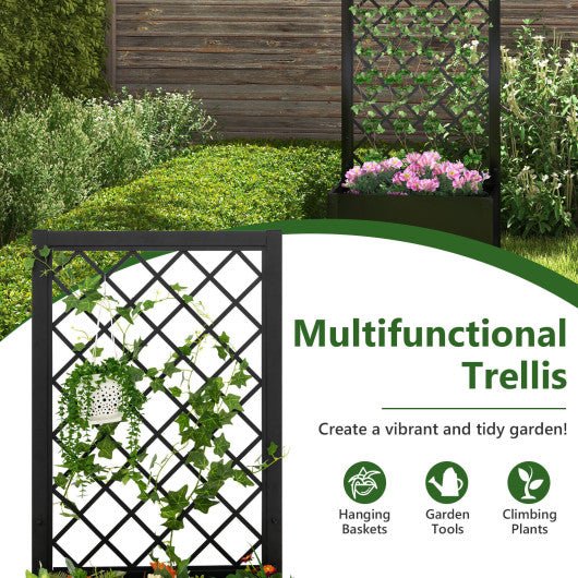  - 44 Inch Metal Raised Garden Bed with Trellis - Outdoor Style Company