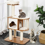  - 46 Inch Wooden Cat Activity Tree with Platform and Cushionsfor for Cats and Kittens - Outdoor Style Company