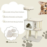  - 46 Inch Wooden Cat Activity Tree with Platform and Cushionsfor for Cats and Kittens - Outdoor Style Company