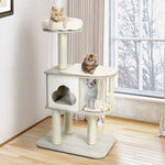  - 46 Inch Wooden Cat Activity Tree with Platform and Cushionsfor for Cats and Kittens - Outdoor Style Company