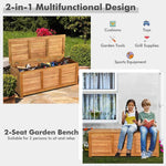  - 47 Gallon Acacia Wood Storage Bench Box for Patio Garden Deck - Outdoor Style Company